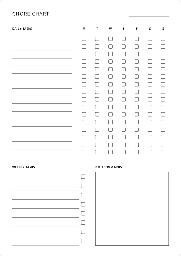 Weekly Chore Chart Preview