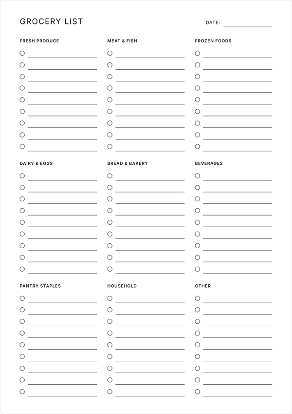 Grocery List Preview