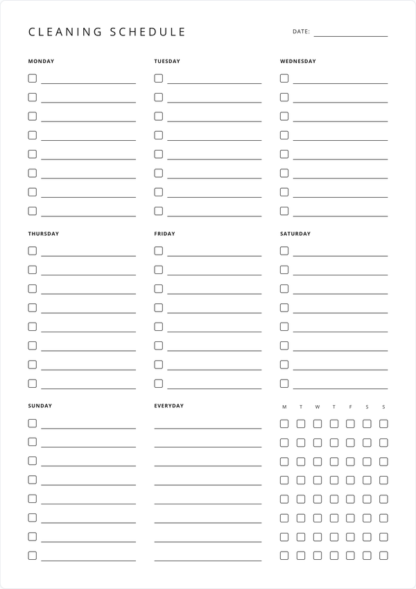 Weekly Cleaning Schedule Preview